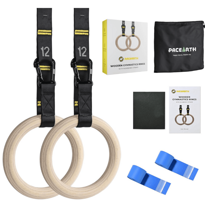 thicker gymnastics rings with carabiner strap