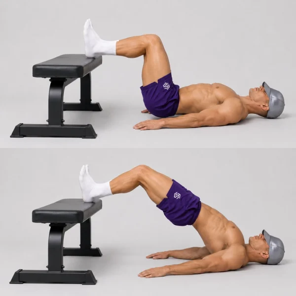 feet elevated glute bridge
