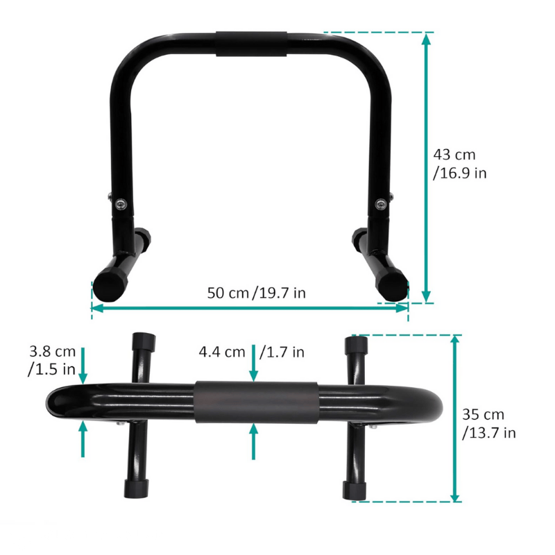 metal parallettes dimensions