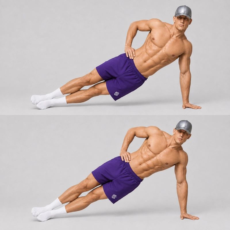 side plank pulses hip dip