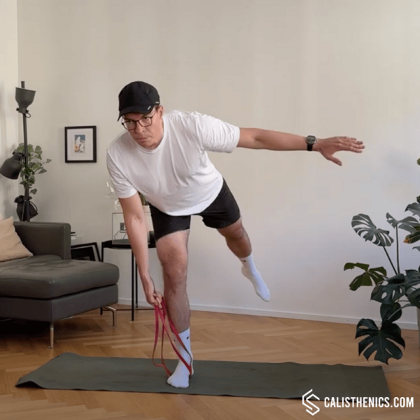 single leg resistance band rdls