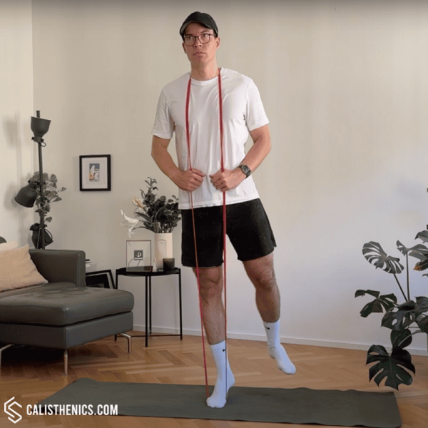 resistance band calf raises