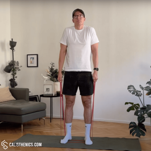 resistance band shrugs