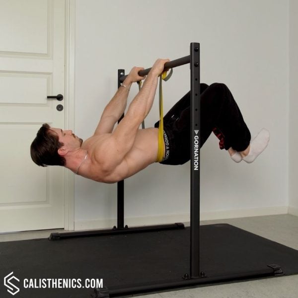 resistance band front lever exercise