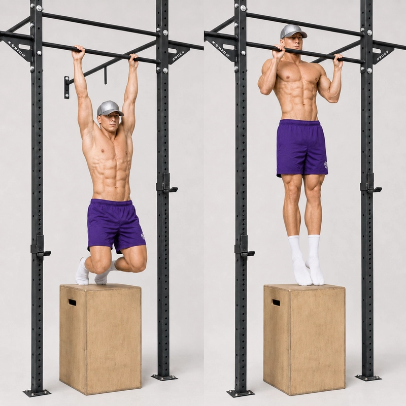 feet assisted pull up