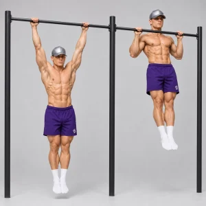 strict pull up on a pull up bar with chin over the bar