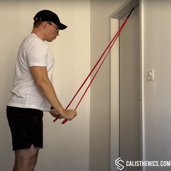 resistance band lat pull down