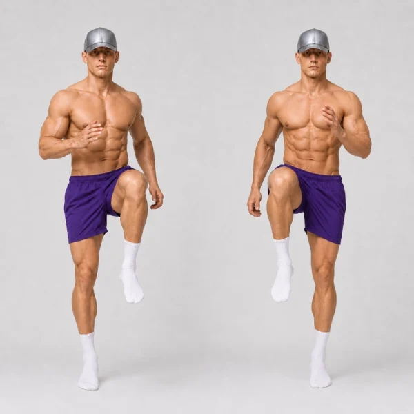 high knees warm up