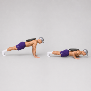 weighted push up with a weight plate
