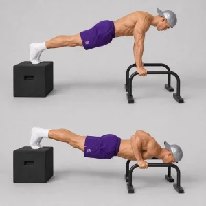 deficit push up on parallettes