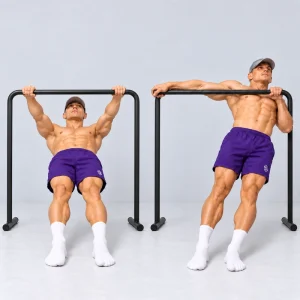 Archer Bodyweight Row on dip bar