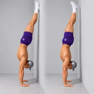 back to wall handstand heel pulls