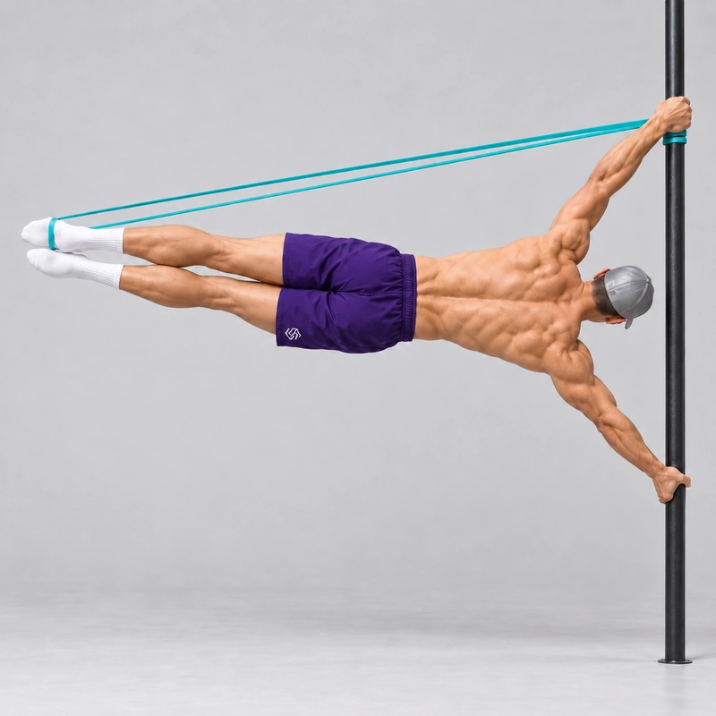 band assisted horizontal human flag