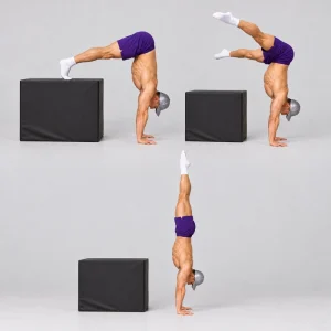 feet elevated straddle press to handstand