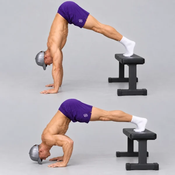 Knee-Height Feet-Elevated Pike Push-Up
