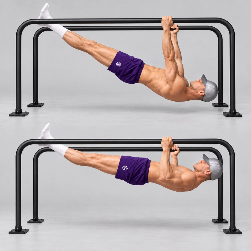 Neutral grip horizontal parallel bar row