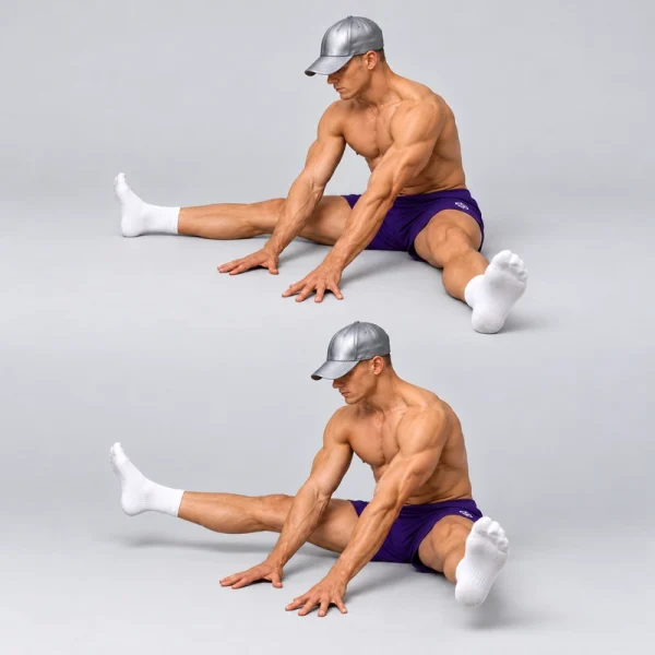seated straddle compression lifts