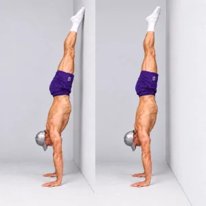 wall handstand toe pulls