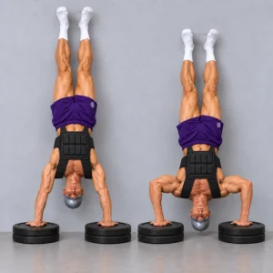 Weighted Back-to-Wall Deficit Handstand Push-Up